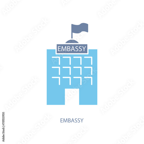 embassy concept line icon. Simple element illustration. embassy concept outline symbol design.