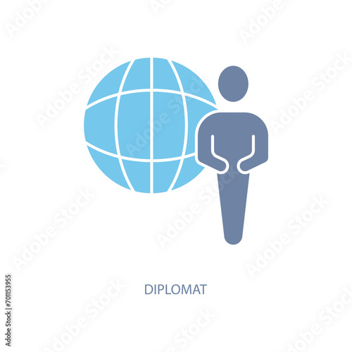 diplomat concept line icon. Simple element illustration. diplomat concept outline symbol design.
