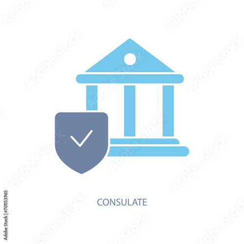 Consulate concept line icon. Simple element illustration. Consulate concept outline symbol design.