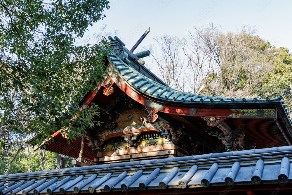 Obraz premium 綺麗な装飾の寺院の屋根
