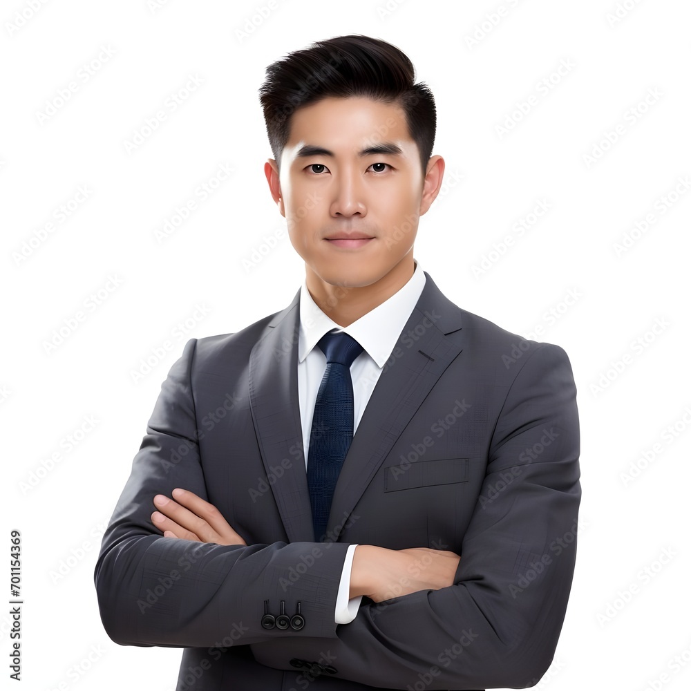 waist-up portrait of confident smart and talented asian businessman, white background waist-up portrait of confident smart and talented asian businessman, white background