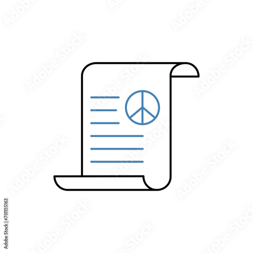 Peace treaty concept line icon. Simple element illustration. Peace treaty concept outline symbol design.