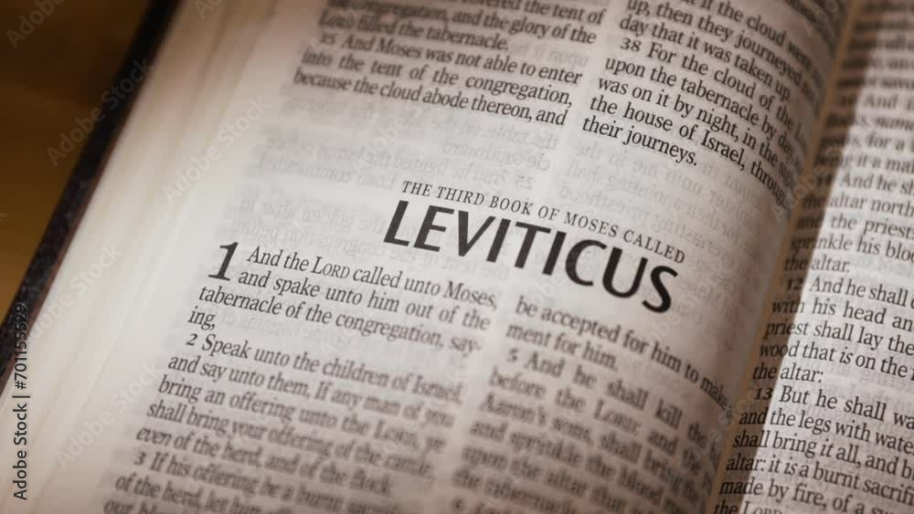 The Bible-The Old Testament Book of Leviticus title page turn The Bible-The Old Testament Book of Leviticus title page turn