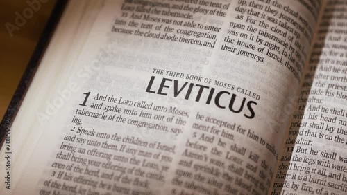 The Bible-The Old Testament Book of Leviticus title page turn photo