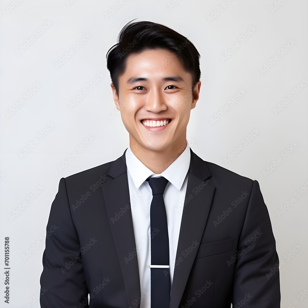 Portrait of smiley business asian man with white wall background Portrait of smiley business asian man with white wall background