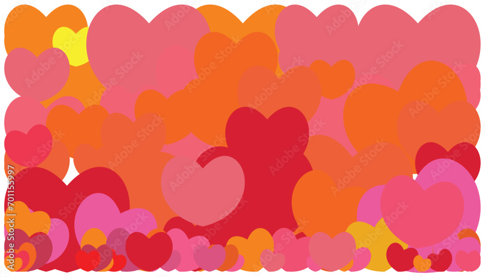 Valentine's day background with hearts. Vector Illustration.