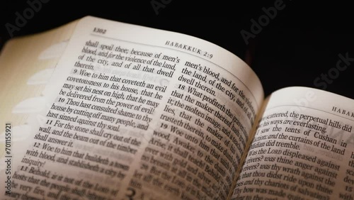 The Bible-The Old Testament Book of Zephaniah title page turn photo