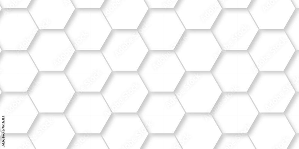 Seamless pattern with hexagonal white and gray technology line paper background. Hexagonal 3d vector grid tile and mosaic structure mess cell. white and gray hexagon honeycomb geometric copy space. Seamless pattern with hexagonal white and gray technology line paper background. Hexagonal 3d vector grid tile and mosaic structure mess cell. white and gray hexagon honeycomb geometric copy space.
