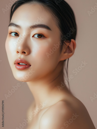 Beautiful asian woman in the style of realistic, Generative AI 