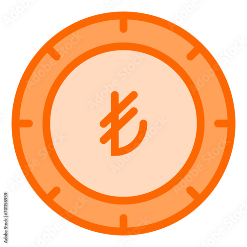 Turkish Lira Dual Tone Icon Design Vector