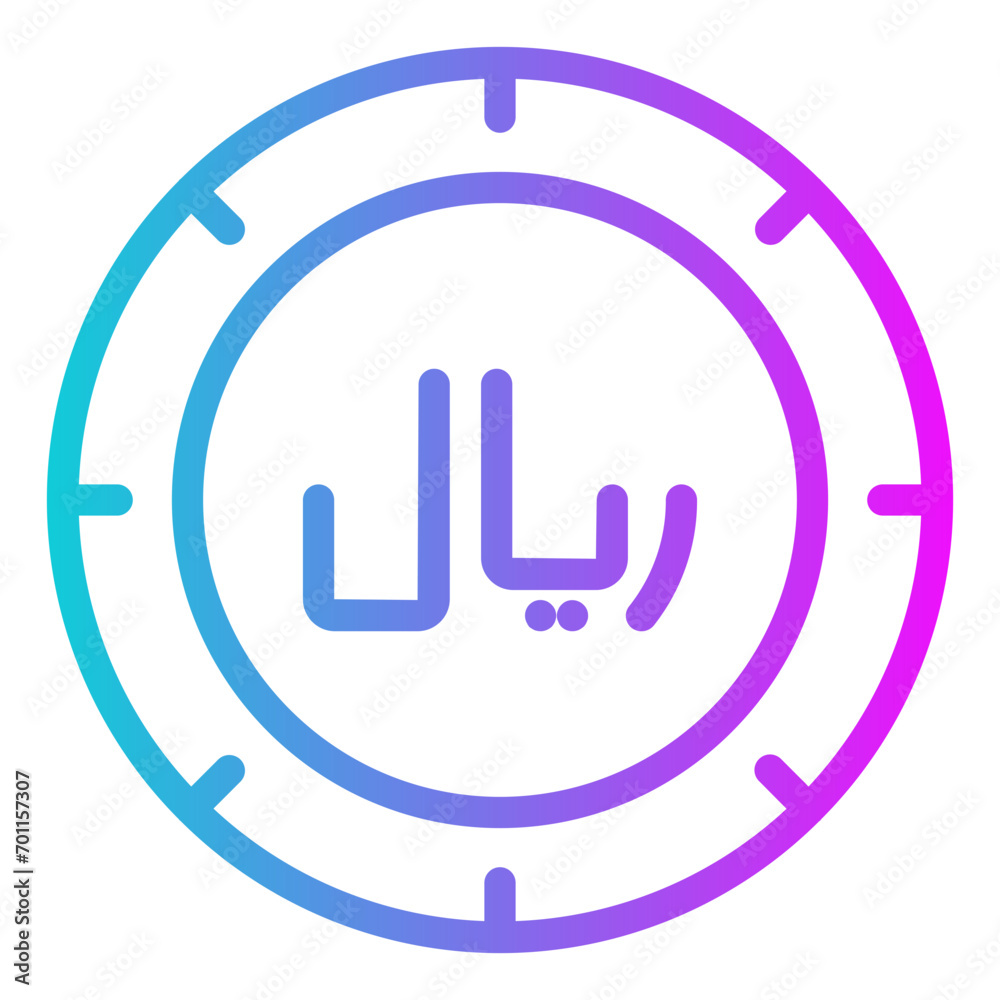 Saudi Riyal Gradient Icon Design Vector Saudi Riyal Gradient Icon Design Vector