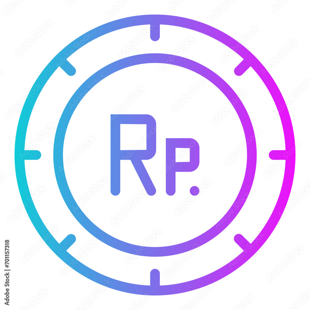 Indonesian Rupiah Gradient Icon Design Vector Indonesian Rupiah Gradient Icon Design Vector