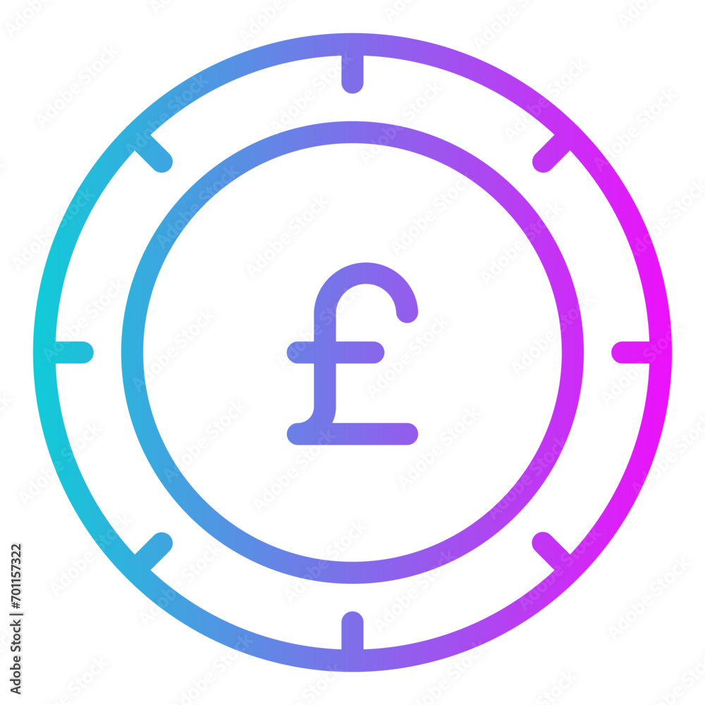 British Pound Gradient Icon Design Vector British Pound Gradient Icon Design Vector