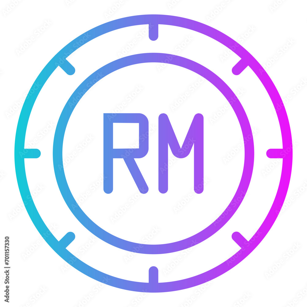 Malaysian Ringgit Gradient Icon Design Vector Malaysian Ringgit Gradient Icon Design Vector