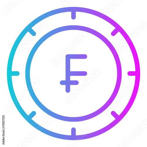 Swiss Franc Gradient Icon Design Vector