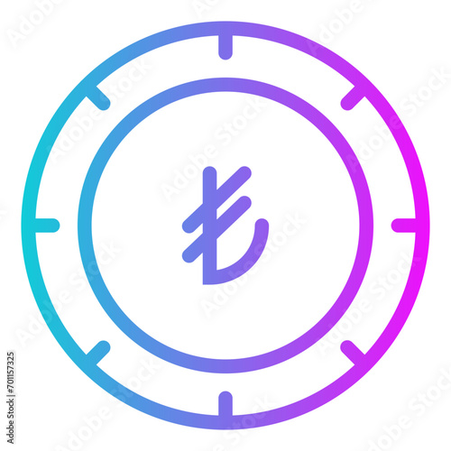 Turkish Lira Gradient Icon Design Vector