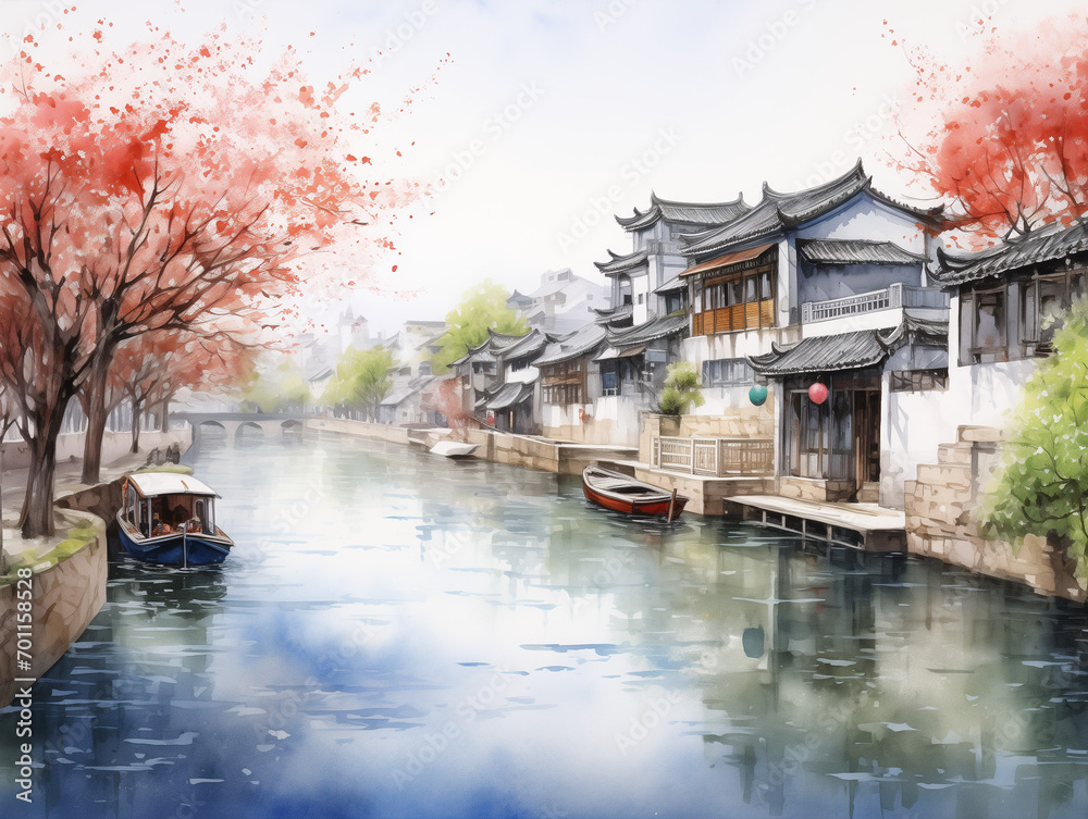 Water Ink Architecture illustration Water Ink Architecture illustration