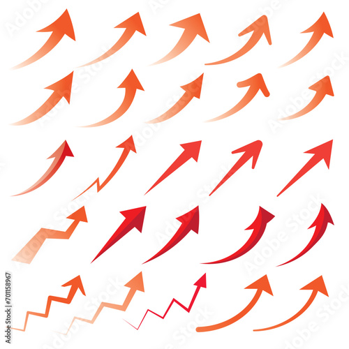 シンプルな矢印　アイコン　イラスト　セット