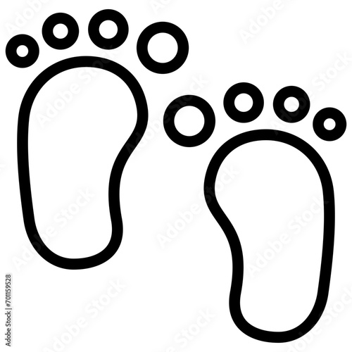 baby footprints icon illustration design with outline