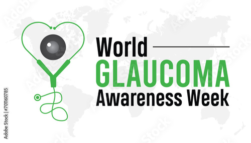 World Glaucoma awareness week is observed every year in March. Holiday, poster, card and background vector illustration design.