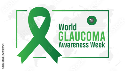 World Glaucoma awareness week is observed every year in March. Holiday, poster, card and background vector illustration design.