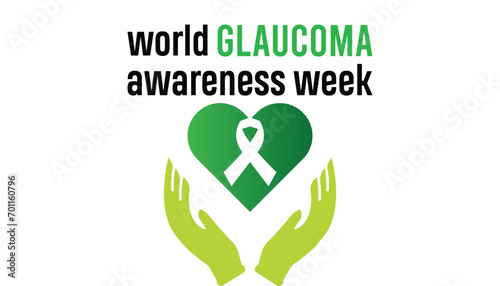 World Glaucoma awareness week is observed every year in March. Holiday, poster, card and background vector illustration design.