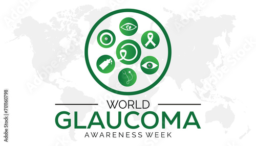 World Glaucoma awareness week is observed every year in March. Holiday, poster, card and background vector illustration design.