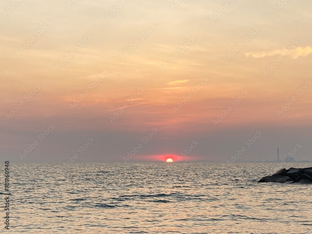 sunset over the sea sunset over the sea