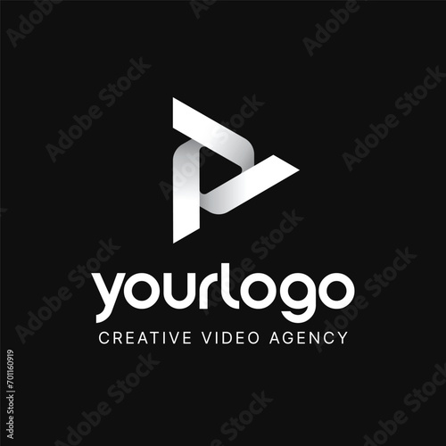 Triangle media creative letter a logo