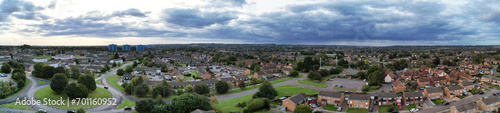 High Angle Panoramic View of North Luton City of England United Kingdom During Cloudy Sunset. October 4th, 2023