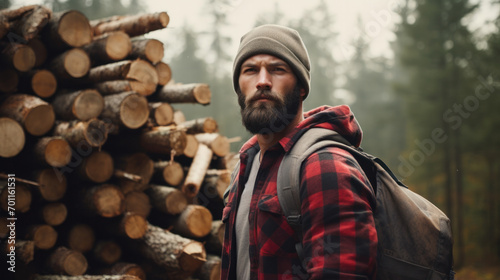 Bearded man. Lumberjack close up portrait