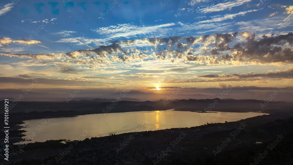 A beautiful sunrise over Lake Elsinore California