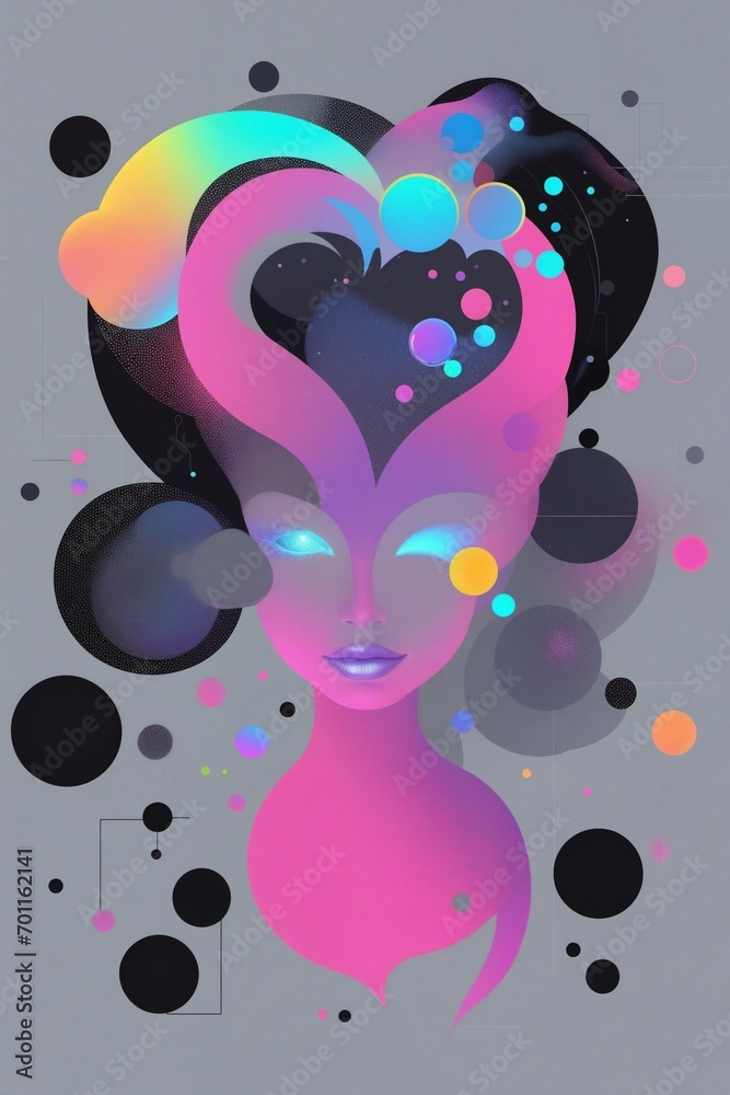 Trendy and avant-garde acidic design art poster Trendy and avant-garde acidic design art poster