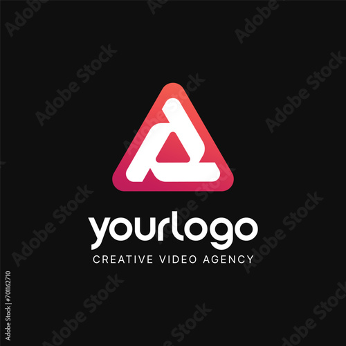Triangle letter a creative media logo