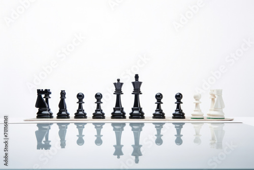 Battle challenge piece leadership concept success chess strategy king board competition leader game
