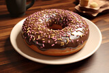 Delicious donuts with sprinkles, 3d rendering image