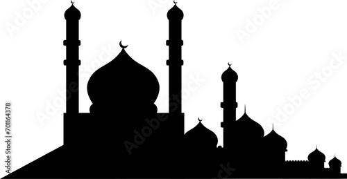 Mosque silhouette, Ramadan Illustration 
