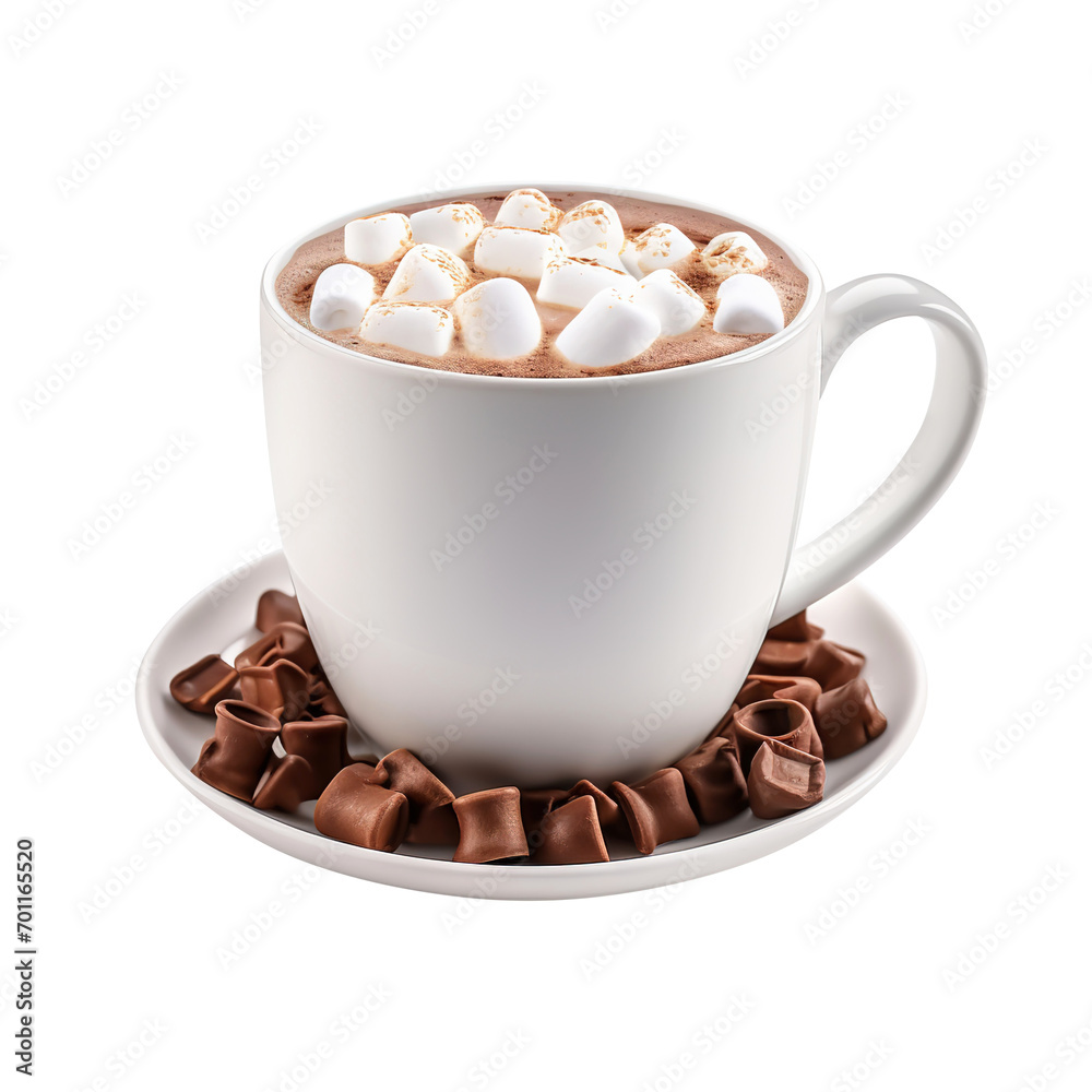 ceramic mug filled with hot chocolate with marshmallows isolated on transparent background Remove png, Clipping Path, pen tool ceramic mug filled with hot chocolate with marshmallows isolated on transparent background Remove png, Clipping Path, pen tool