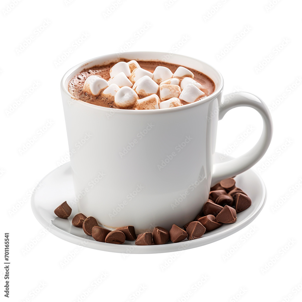 ceramic mug filled with hot chocolate with marshmallows isolated on transparent background Remove png, Clipping Path, pen tool ceramic mug filled with hot chocolate with marshmallows isolated on transparent background Remove png, Clipping Path, pen tool