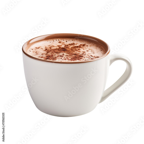 ceramic mug filled with hot chocolate isolated on transparent background Remove png, Clipping Path, pen tool
