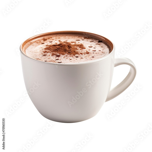 ceramic mug filled with hot chocolate isolated on transparent background Remove png, Clipping Path, pen tool