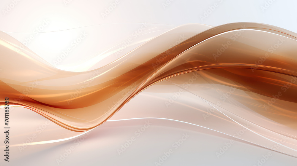 Naklejka premium Abstract brown wave background. Stylized water flow banner - Generative AI