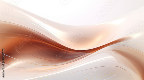 Abstract brown wave background. Stylized water flow banner - Generative AI