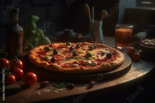 Pizza made from scratch with fresh ingredients and baked to perfection. Generative AI