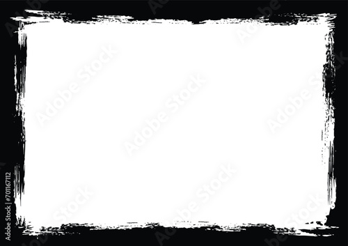 Abstract grunge texture background, distressed border, rough edge frame, black and white color, vector illustration template for banner, web site, poster.