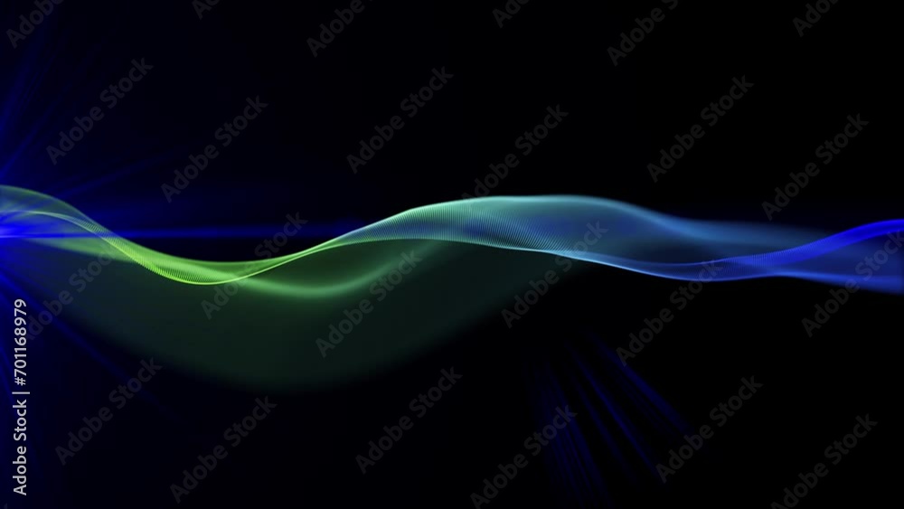abstract green background animation. line art wavy motion on black background. abstract green background animation. line art wavy motion on black background.