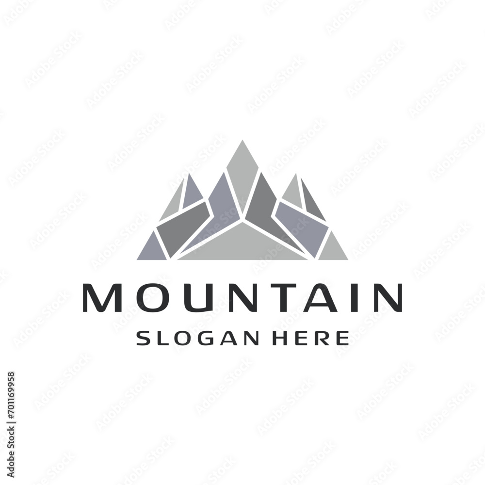 Obraz premium Abstract Simple Mountain Peak For Outdoor Adventure Logo Design.