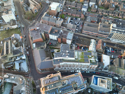 Photography Beautiful High angle View of Central Luton City of England UK