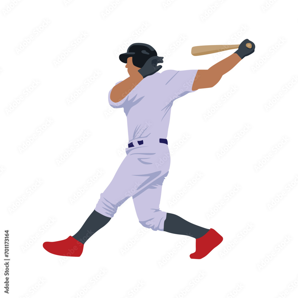 Naklejka premium Baseball Player Stylized Posed Vector
