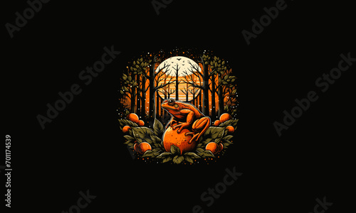 poisonous toad on forest vector artwork design